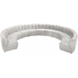 Maklaine 11-Piece Modular Contemporary Velvet Sectional Sofa in Cream