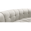 Maklaine 11-Piece Modular Contemporary Velvet Sectional Sofa in Cream