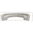 Maklaine 11-Piece Modular Contemporary Velvet Sectional Sofa in Cream