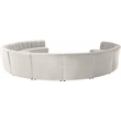 Maklaine 12-Piece Modular Contemporary Velvet Sectional Sofa in Cream