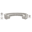 Maklaine 12-Piece Modular Contemporary Velvet Sectional Sofa in Cream