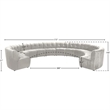 Maklaine 12-Piece Modular Contemporary Velvet Sectional Sofa in Cream