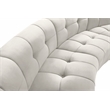 Maklaine 14-Piece Modular Contemporary Velvet Sectional Sofa in Cream