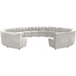 Maklaine 14-Piece Modular Contemporary Velvet Sectional Sofa in Cream