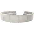 Maklaine 14-Piece Modular Contemporary Velvet Sectional Sofa in Cream