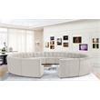 Maklaine 15-Piece Modular Contemporary Velvet Sectional Sofa in Cream