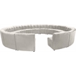 Maklaine 15-Piece Modular Contemporary Velvet Sectional Sofa in Cream