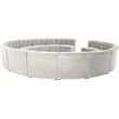 Maklaine 15-Piece Modular Contemporary Velvet Sectional Sofa in Cream