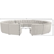 Maklaine 15-Piece Modular Contemporary Velvet Sectional Sofa in Cream