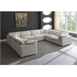 Maklaine Contemporary Standard Cream Velvet Modular Sectional Sofa