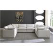 Maklaine Contemporary Standard Cream Velvet Modular Sectional Sofa