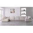 Maklaine Contemporary Cream Velvet Standard Modular Sectional Sofa