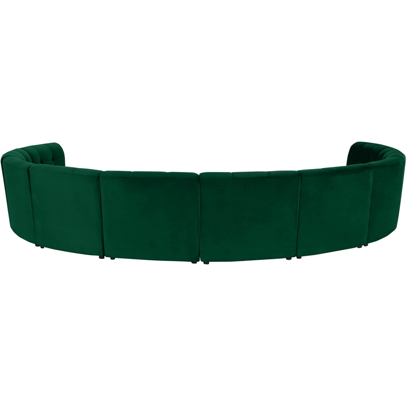 Maklaine 10-Piece Modular Contemporary Velvet Sectional Sofa in Green
