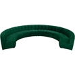Maklaine 10-Piece Modular Contemporary Velvet Sectional Sofa in Green