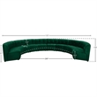 Maklaine 10-Piece Modular Contemporary Velvet Sectional Sofa in Green