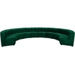 Maklaine 10-Piece Modular Contemporary Velvet Sectional Sofa in Green