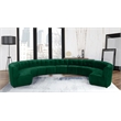 Maklaine 11-Piece Modular Contemporary Velvet Sectional Sofa in Green