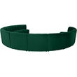 Maklaine 11-Piece Modular Contemporary Velvet Sectional Sofa in Green