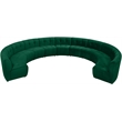 Maklaine 11-Piece Modular Contemporary Velvet Sectional Sofa in Green