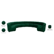 Maklaine 11-Piece Modular Contemporary Velvet Sectional Sofa in Green