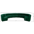 Maklaine 11-Piece Modular Contemporary Velvet Sectional Sofa in Green