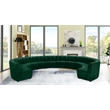 Maklaine 12-Piece Modular Contemporary Velvet Sectional Sofa in Green