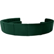 Maklaine 12-Piece Modular Contemporary Velvet Sectional Sofa in Green