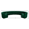 Maklaine 12-Piece Modular Contemporary Velvet Sectional Sofa in Green
