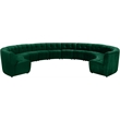 Maklaine 12-Piece Modular Contemporary Velvet Sectional Sofa in Green