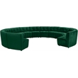 Maklaine 13-Piece Modular Contemporary Velvet Sectional Sofa in Green