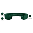 Maklaine 13-Piece Modular Contemporary Velvet Sectional Sofa in Green