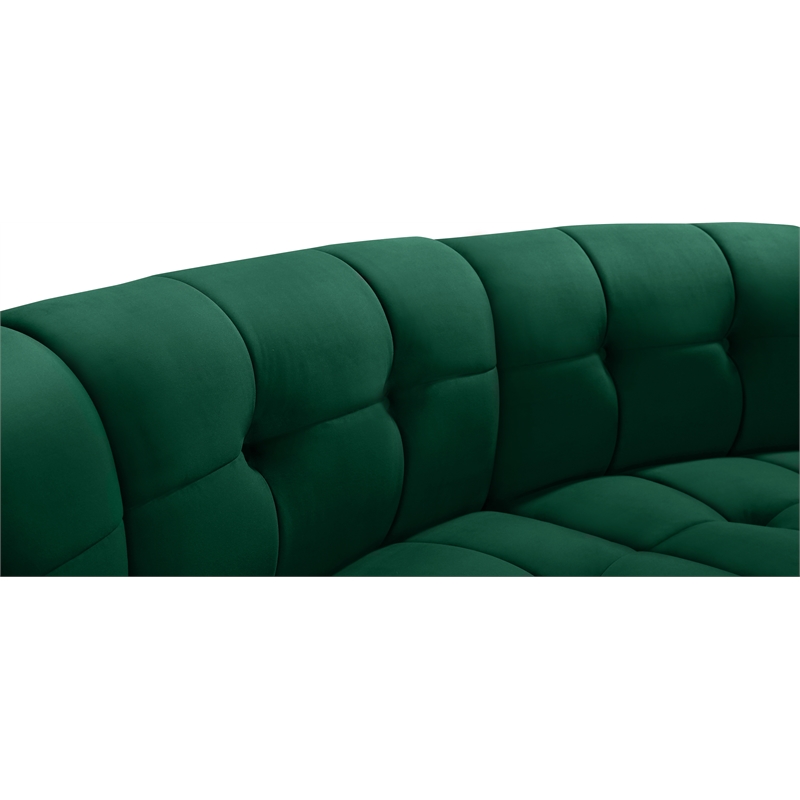 Maklaine 14-Piece Modular Contemporary Velvet Sectional Sofa in Green