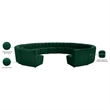 Maklaine 14-Piece Modular Contemporary Velvet Sectional Sofa in Green