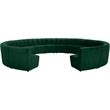 Maklaine 14-Piece Modular Contemporary Velvet Sectional Sofa in Green