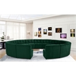 Maklaine 15-Piece Modular Contemporary Velvet Sectional Sofa in Green