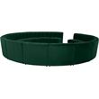 Maklaine 15-Piece Modular Contemporary Velvet Sectional Sofa in Green