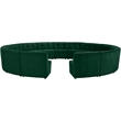 Maklaine 15-Piece Modular Contemporary Velvet Sectional Sofa in Green