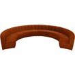 Maklaine 10-Piece Modular Contemporary Velvet Sectional Sofa in Mahogany