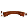 Maklaine 10-Piece Modular Contemporary Velvet Sectional Sofa in Mahogany