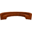 Maklaine 10-Piece Modular Contemporary Velvet Sectional Sofa in Mahogany