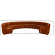 Maklaine 11-Piece Modular Contemporary Velvet Sectional Sofa in Mahogany
