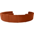 Maklaine 12-Piece Modular Contemporary Velvet Sectional Sofa in Mahogany
