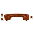 Maklaine 12-Piece Modular Contemporary Velvet Sectional Sofa in Mahogany