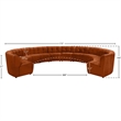 Maklaine 12-Piece Modular Contemporary Velvet Sectional Sofa in Mahogany