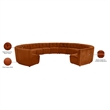 Maklaine 13-Piece Modular Contemporary Velvet Sectional Sofa in Mahogany