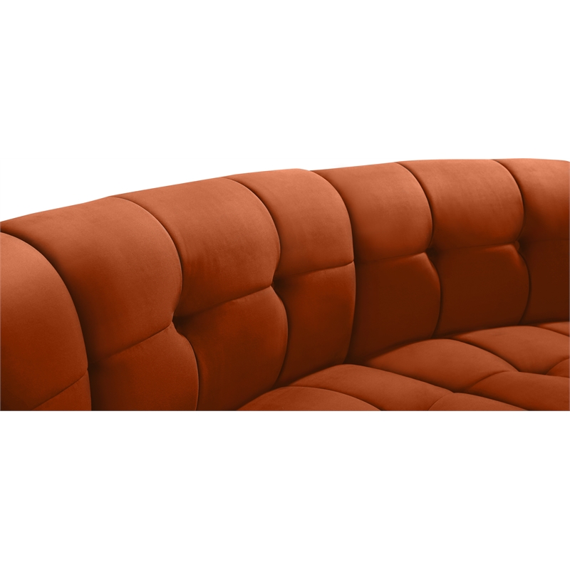 Maklaine 14-Piece Modular Contemporary Velvet Sectional Sofa in Mahogany