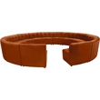 Maklaine 15-Piece Modular Contemporary Velvet Sectional Sofa in Mahogany