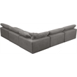 Maklaine Contemporary Gray Velvet Down Filled Modular Sectional Sofa