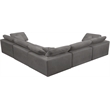 Maklaine Contemporary Gray Velvet Down Filled Modular Sectional Sofa