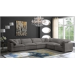 Maklaine Contemporary Gray Velvet Down Filled Modular Sectional Sofa
